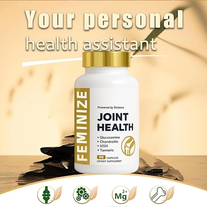 ALLURAJoint Support Supplement for Women and Men – with Glucosamine Chondroitin MSM &amp Turmeric – Promotes Healthy Joint Function &amp Mobility - 90 Capsules (1pcs)