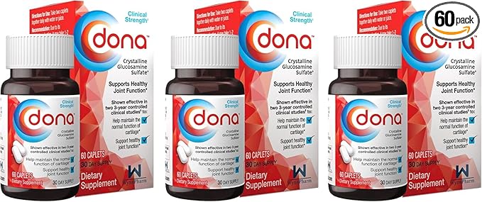 DONA Crystalline Glucosamine Sulfate 60 caplets (3 Pack)F