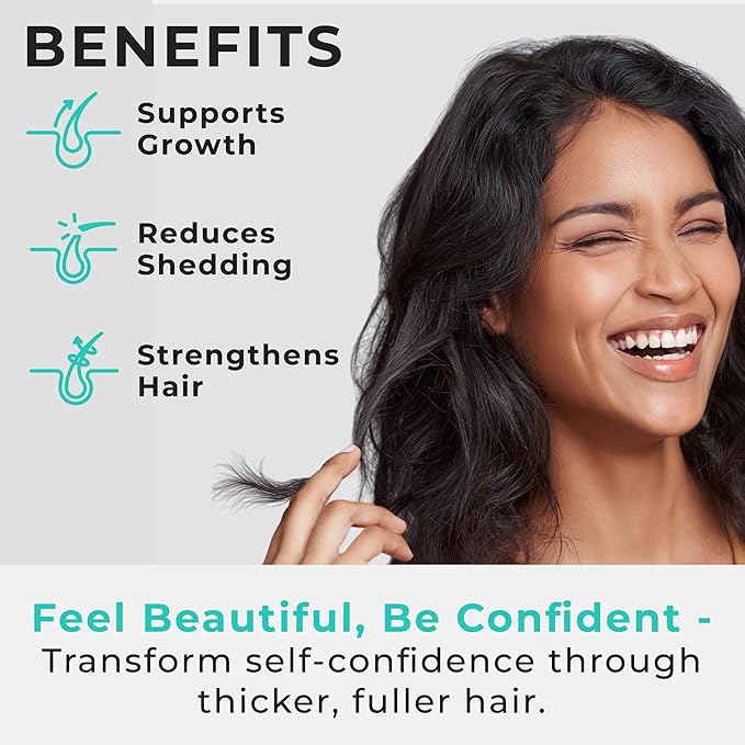 Hair Plus MD Hair Growth Supplement 120 Capsules – Supports Hair Growth &amp Density – Dermatologist-Developed with Collagen &amp Vitamins – Gluten-Free Toxin-Free Non-GMO – 1 Month Supply