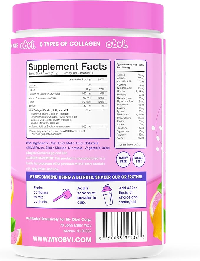 Obvi Collagen Peptides - Pink Lemonade