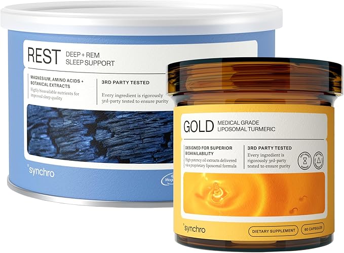 Synchro Gold Medical-Grade Liposomal Turmeric Rest Sleep Support Bundle