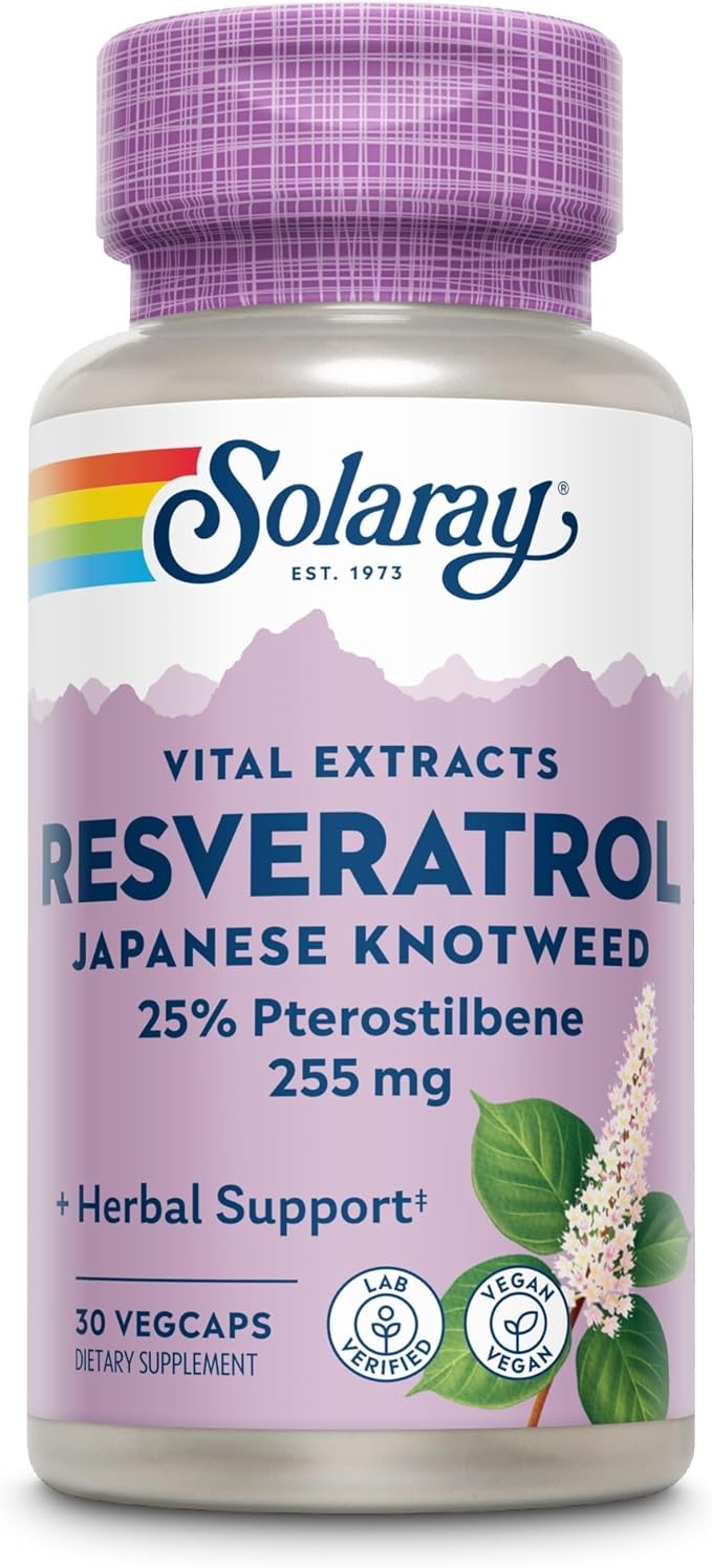 SOLARAY Super Resveratrol w/Pterostilbene Veg Cap (Btl-Plastic) 250mg | 30ct