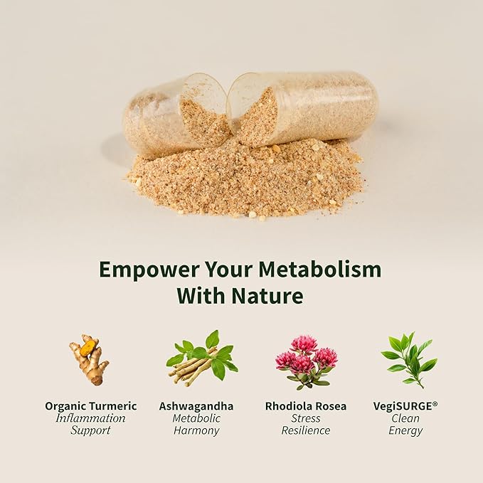 Snap Supplements Energy &amp Metabolism Herbal Complex for Fatigue Stress Relief Energy Booster &amp Better Mood Energy Pills for Women &amp Men 60 Capsules (30 Servings 1 Month Supply)