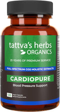 Tattva's Herbs Cardiopure Herbal Ayurvedic Supplement Ashwagandha Rauwolfia &amp Arjuna Full Spectrum Co2 Extracts Veggie Capsules 120 Count