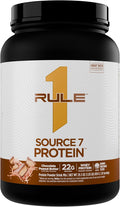 Rule 1 Source 7 Protein – Decadent Flavor Velvety Smooth Texture 22g Anytime Protein and 10g Naturally Occurring EAAs Per Serving from 7 Premium Sources (1.8 Pounds* Chocolate Peanut Butter)