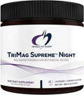 Designs for Health TriMag Supreme Powder Night - 300mg Magnesium Drink Supplement with Tart Cherry for Calm and Sleep - Lavender Lemon Flavor (30 Servings / 180g)