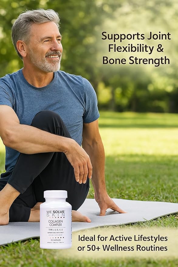 Multi Collagen Peptides Pills for Women &amp Men – 5 Types (I II III V X) – Marine Chicken &amp Bovine Collagen – Supports Hair Skin Nails Joints &amp Bones – Gluten-Free Capsules (90 Count