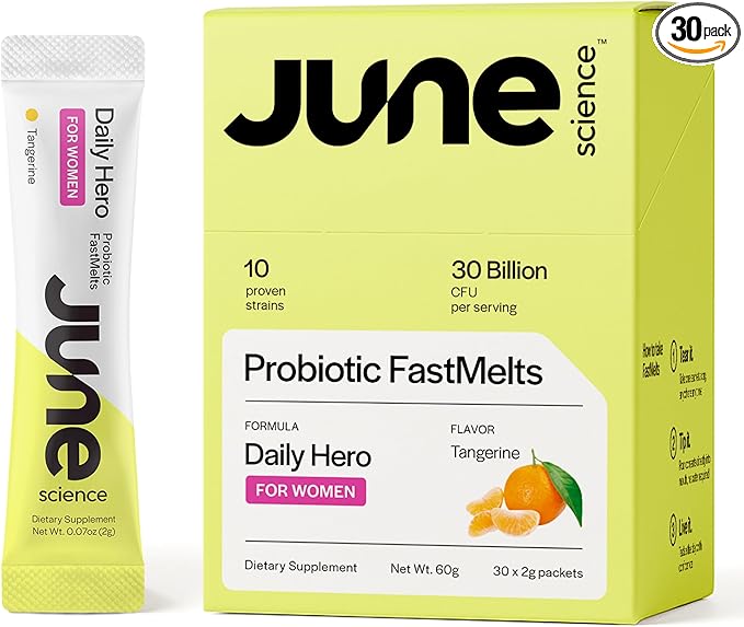 Daily Hero for Women | Fast Melt Pre + Probiotic for Women - Tangerine Flavor 30 Powder Sachets