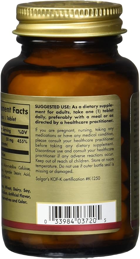 Solgar Zinc 50 Mg 100 Tablets - Zinc for Healthy Skin Immune System and Antioxidant Support- 100 Servings 100 Count (Pack of 12)
