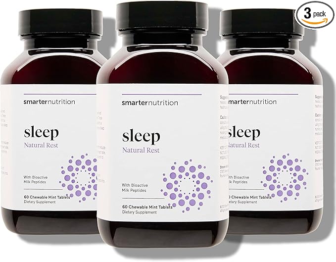 SMARTERNUTRITION Smarter Sleep Melatonin Dissolvable Tablets 4.5mg + Natural Clinically Proven Lactium® for Sleep &amp Stress Support - Mint Flavor Melatonin Tablets - Non-GMO-180 Count[90-Day Supply