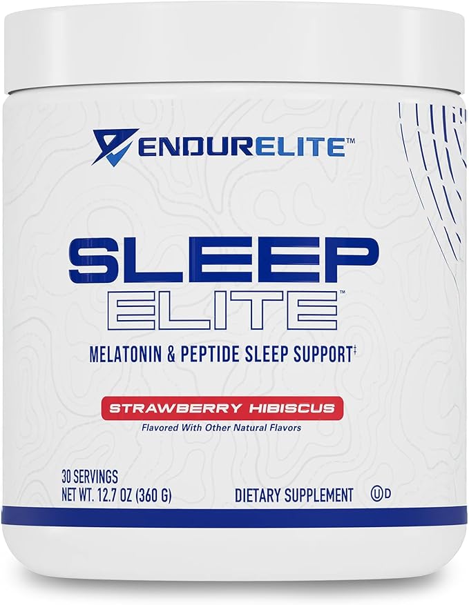 EndurElite Sleep Elite Sleep Drink Mix Supplement with Magnesium Sleep Aid Powder - Strawberry Hibiscus - 30 Servings
