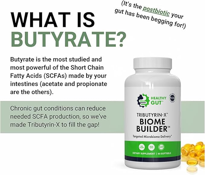 Healthy Gut Tributyrin-X Biome Builder 90 Softgels and Magnesium-HP 60 Capsules