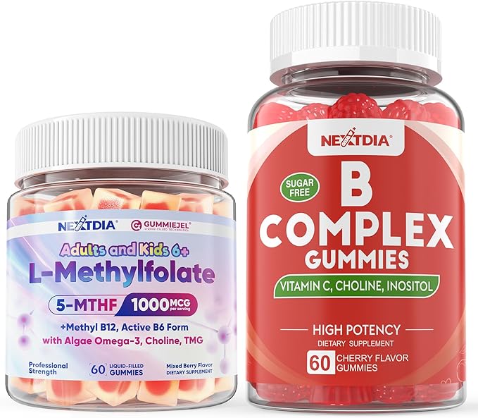 Vitamin B Complex L-Methylfolate 1000 mcg + Methyl B12 Gummies 3 Pack