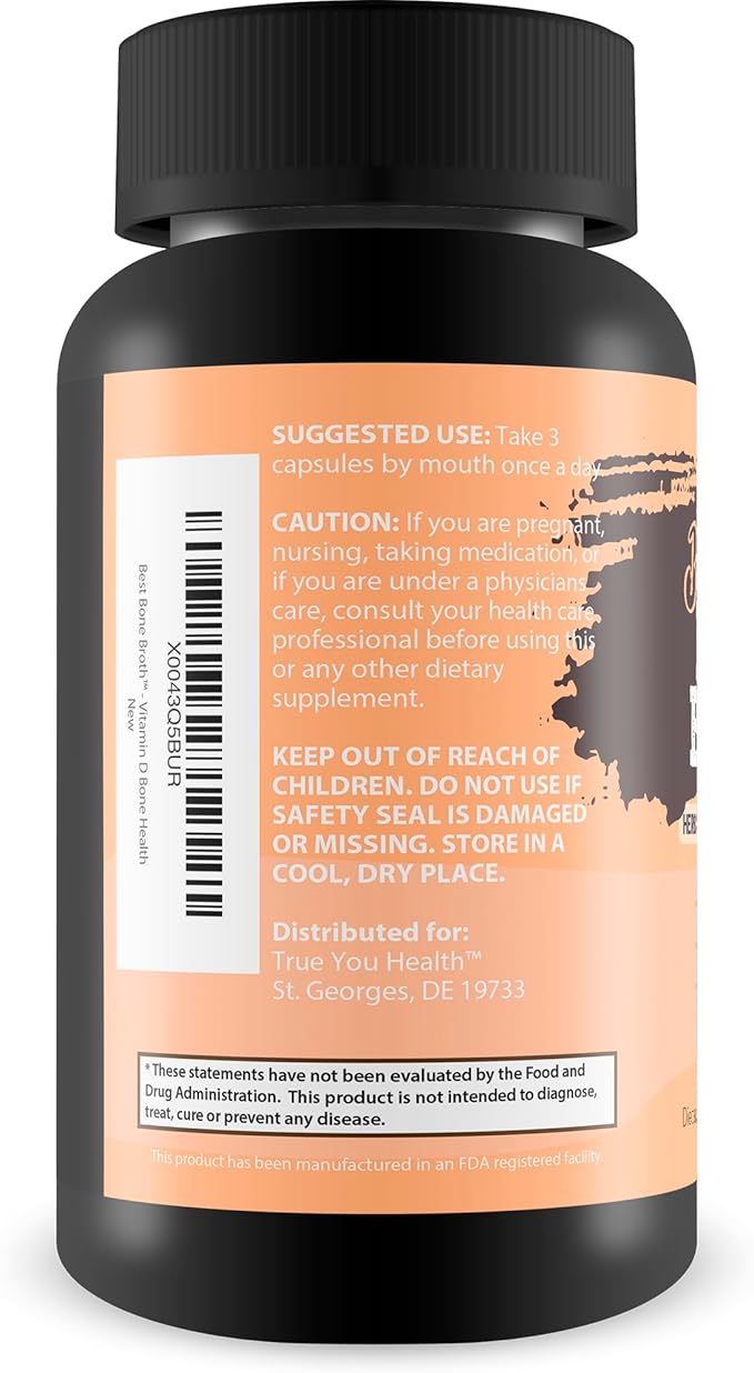 Best Bone Broth Capsules - Bone Health &amp Immunity Supplement - Bone Broth Powder Alternative Capsules - Bone Health Supplements Women Over 50 &amp Bone Health Supplements for Men - Vitamin D Bone