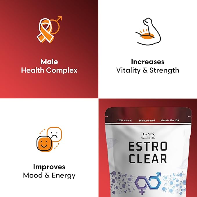 Ben's Natural Health Estro Clear Natural Estrogen Blocker Supplement with DIM Tiger Nut Astragalus Calcium D Glucarate 120 Capsules