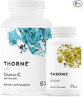 THORNE - Essential Vitamins Bundle: Vitamin C &amp D-5000 Complex - Immune Bone Health and Energy Support - 60 to 90 Servings