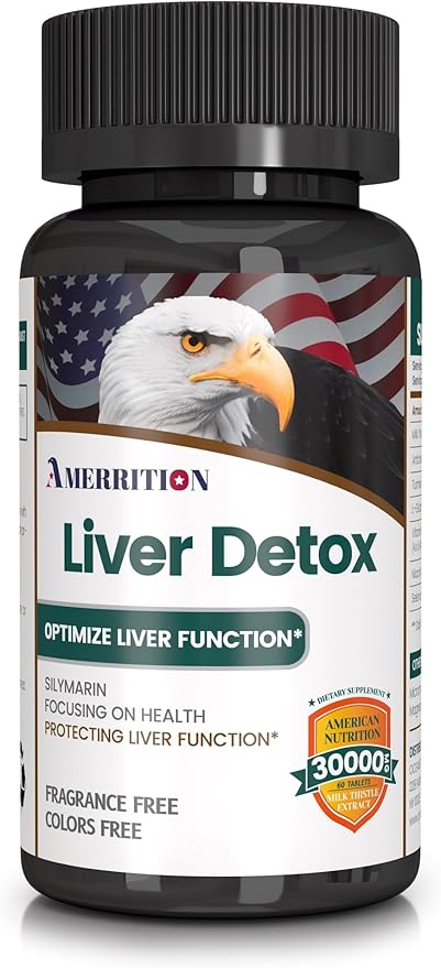 Liver Support Supplement with Milk Thistle Silymarin Artichoke Extract Turmeric - Optimal Liver Function and Digestive Health – 60 Tablets