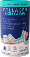 Nourished Collagen Skin Glow 30 Count – Ovoderm® Egg Membrane Complex with Vitamin C Niacinamide &amp Zinc – For Elastic Skin – Sugar-Free Vegetarian Capsules – Plastic-Free Biodegradable Packaging