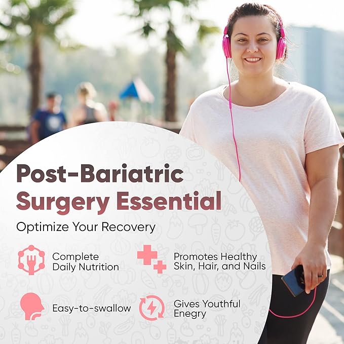 Bariatric Multivitamin with Iron for Post-Bariatric Sugery + Nootropic Vitamin Brain Matrix- Ginkgo Biloba for Memory Focus &amp Aging Support (Bundle)