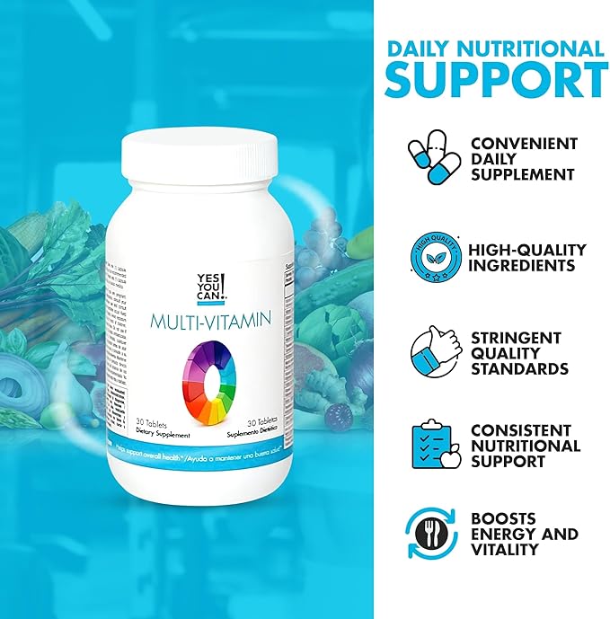 Yes You Can! Daily Multivitamins for Men and Women - Helps Assist Overall Health &amp Well-Being Contains Antioxidants Rich in Vitamin A B C &amp E - Daily Vitamins - 30 Tablets - 2 Pack
