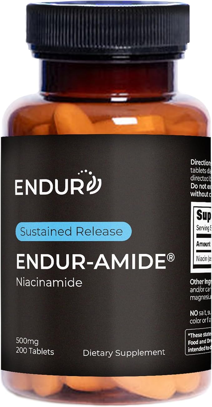 Endurance Products ENDUR-Amide - Niacinamide - SR (Sustained Release) 500 mg - Supports Skin &amp Cellular Health - High-Potency - Optimal 5–7 Hour Targeted Delivery - 200 Tablets