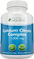 Calcium Citrate 1000mg | Healthy Bone &amp Teeth Support | High Absorption Cal Citrate | Gentle on Digestion | Vegan &amp Non-GMO | 3 Month Supply | Calcium Supplements for Women &amp Men | 365 Cap