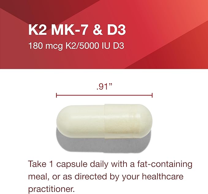 PROTOCOL FOR LIFE BALANCE - K2 MK-7 and D3 - Vascular Health and Structural Support Bone Strength Appetite Suppressant Natural Weight Loss Supports Calcium Absorption - 60 Veg Capsules