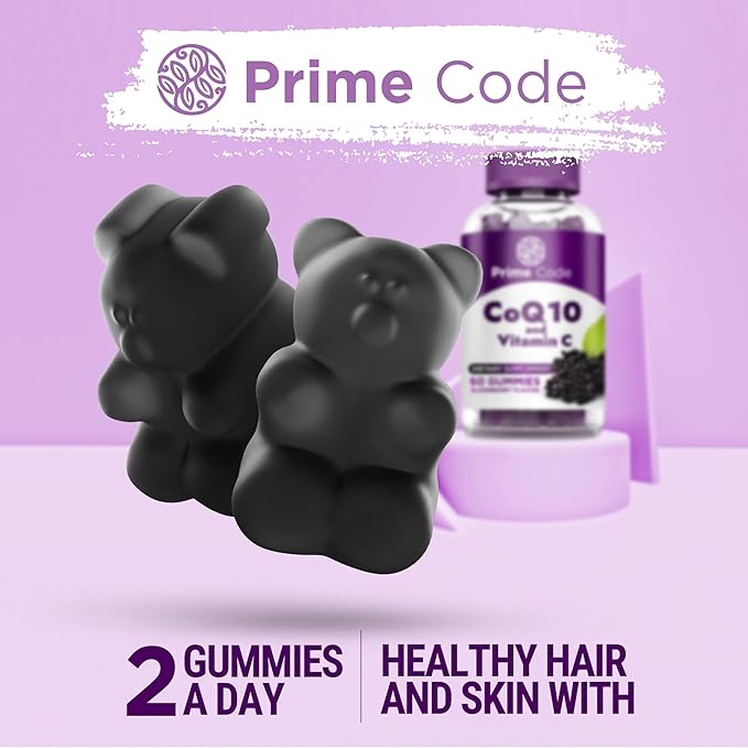 Prime Code Iron Gummies for Women &amp Men with Vitamin B12 [2 in 1] CoQ10 200mg &amp Vitamin C 250mg Gummies