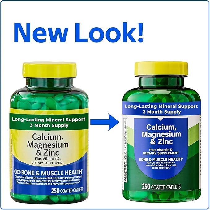 Spring Valley Calcium Magnesium Zinc with Vitamin D3 250 Caplets