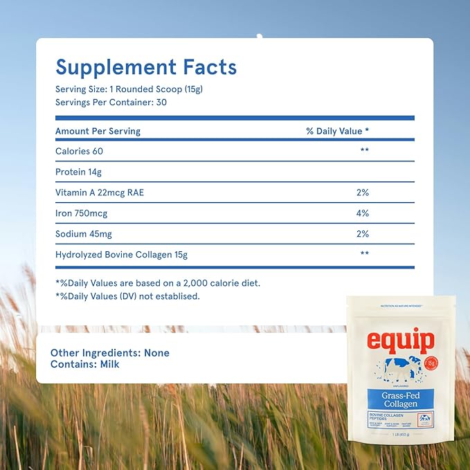 Equip Foods Prime Protein Powder Unflavored &amp Collagen Powder Unflavored