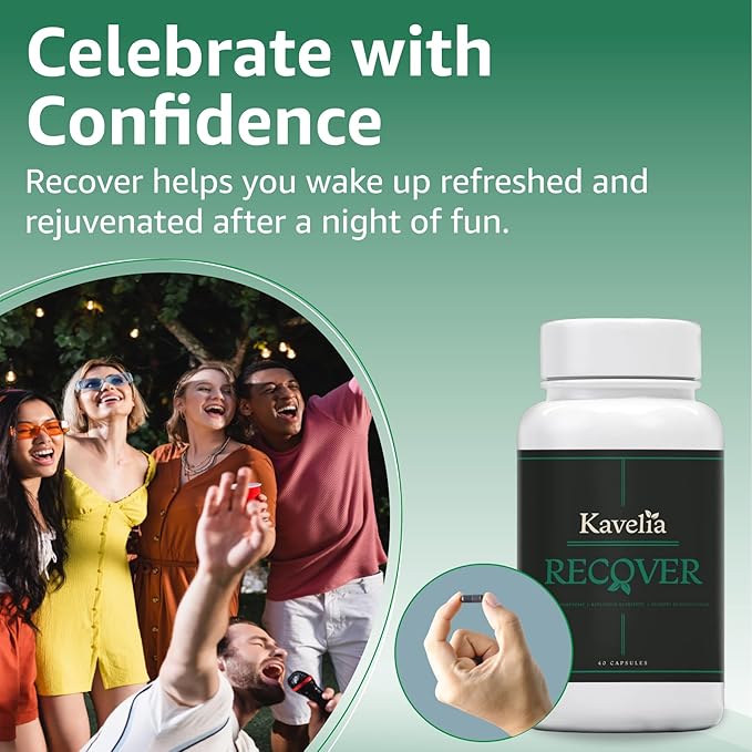 Recovery - Pre &amp Post Drinking Aid Liver Support Hydration Electrolytes with Dihydromyricetin DHM Milk Thistle Vitamin B Willow Bark Quercetin - 10 Servings