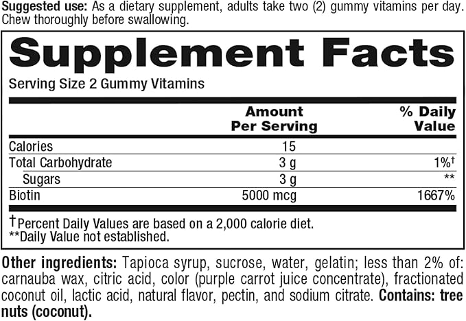 Vitafusion Extra Strength Biotin Gummy Vitamins 100 ct