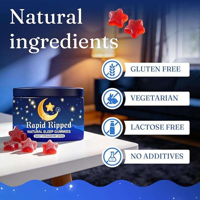 JRR LyraSleep Natural Sleep Aid Gummies - Fall Asleep Quickly and Gently in 30 Minutes- Effective Melatonin 6 mg Sleep+ Gummies for Adults a Restful Night's Sleep -60 Count (1pc)