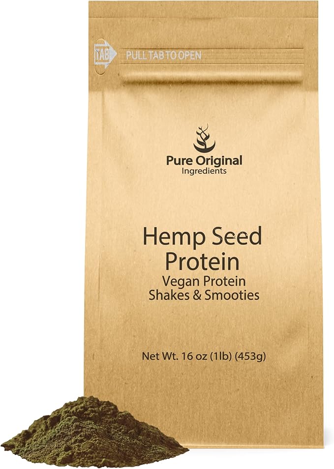 PURE ORIGINAL INGREDIENTS Pea Protein Powder Soy Protein Powder and Hemp Seed Protein Powder Bundle 1 lb Each Soothies &amp Shakes Vegan