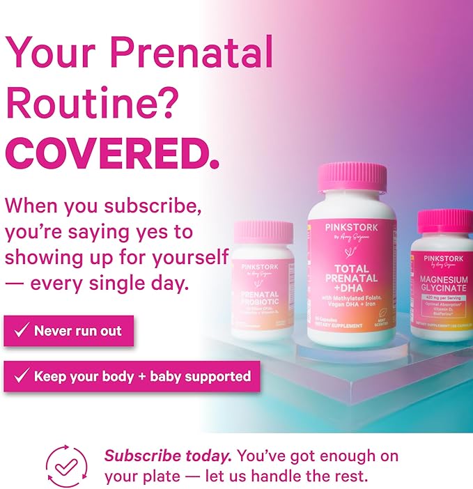 Pink Stork Prenatal Probiotic for Women | 50 Billion CFU | Vitamin B6 Prebiotics | Pregnancy Probiotics for Morning Sickness | Digestive Immune &amp Gut Health | Vegan Gluten-Free | 30 Capsules