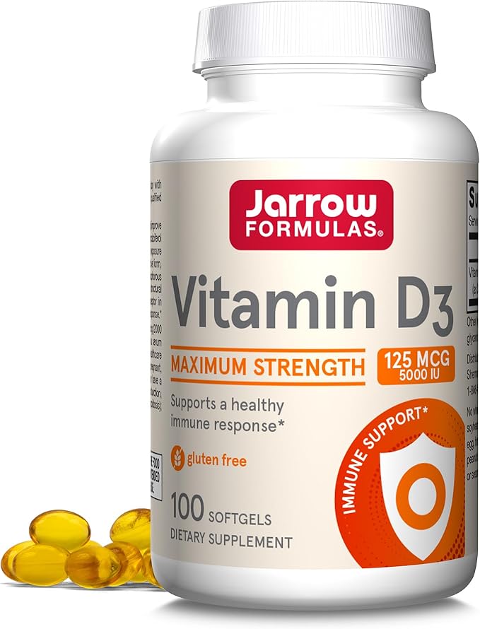 Jarrow Formulas Ubiquinol 100mg 120 Softgels &amp Vitamin D3 125mcg 100 Softgels Cardiovascular and Immune Support