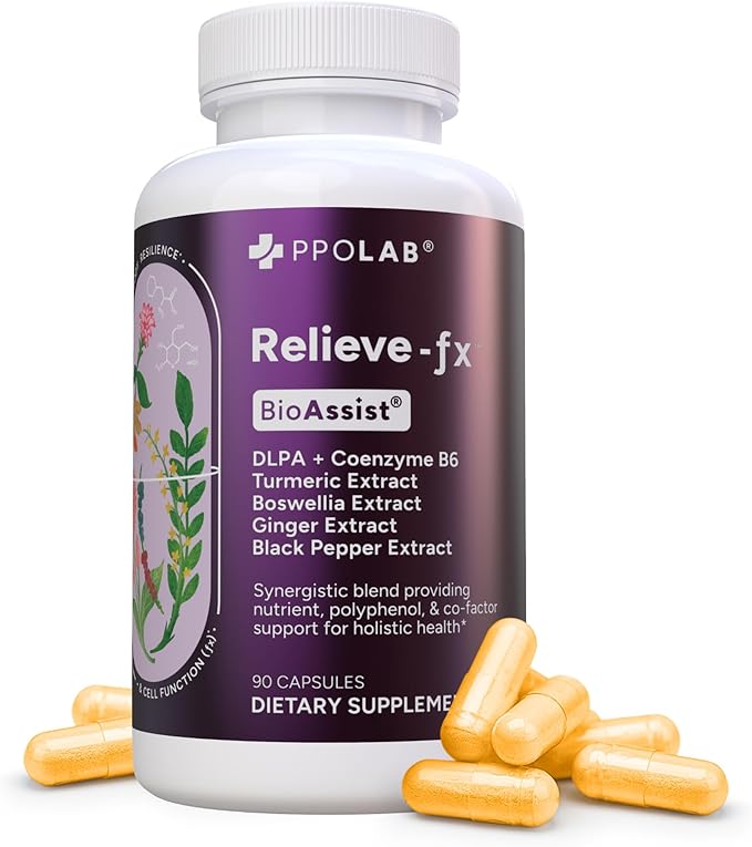 PPO Lab BioAssist® Relieve-Fx + Immune-fx Recovery Relief Joint Detox Mood Immune Pulmonary Lung Support Supplement Factors Clean Certified® Non-GMO