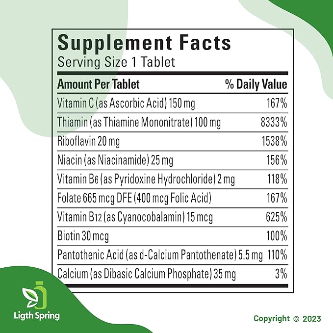 Super B-Complex with C 460 Tablets with Exclusive Vitamins &amp Minerals A to Z - Better Ligth&ampSpring Guide (2 Items)