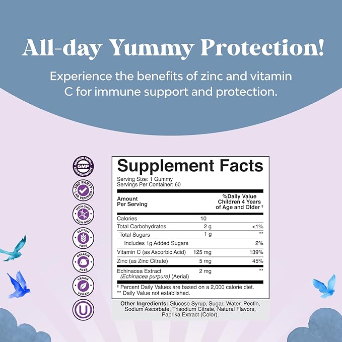 Bundle of Kids Multivitamin Gummies for Immunity with Vitamins A C D3 E B and Kids Immunity Gummies - Delicious Vitamin C with Zinc and Echinacea Immune Booster - Vegan Gluten Free and Gelatin Free