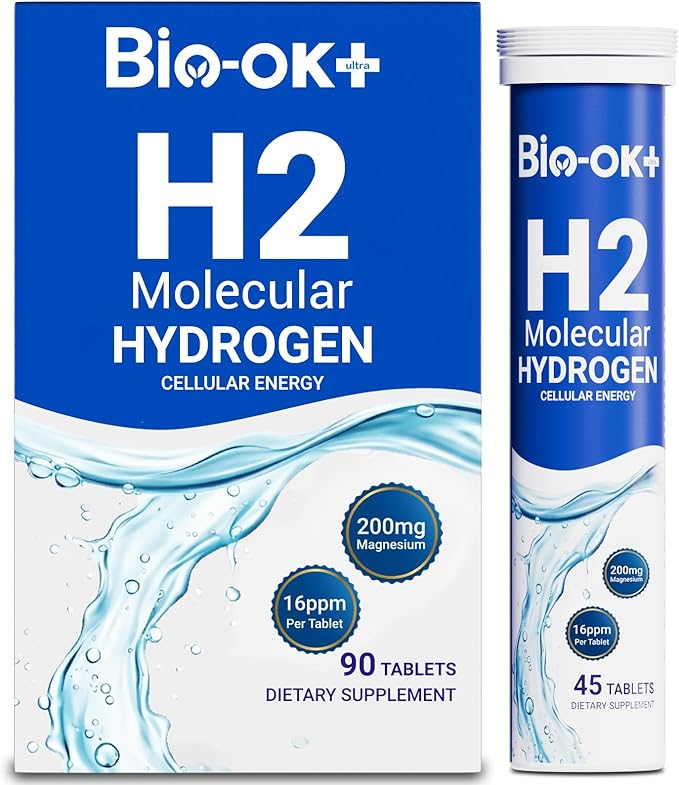 Hydrogen Water Tablets with 200MG Magnesium 16 PPM H2 Hydrogen Tablets for Drinking Water Rich in Antioxidants Supports Cellular Health Recovery Immune &amp Brain Cognitive Function (90 Servings