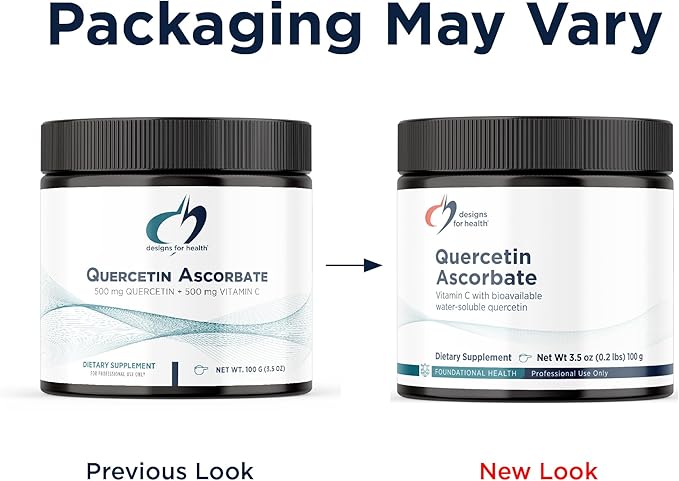 Designs for Health Quercetin-Ascorbate Powder - 240mg QuerceSOL™ Supplement - Vitamin C to Help Support Normal Histamine Response - Easy Drink Add-in Vegan (77 Servings / 100g)