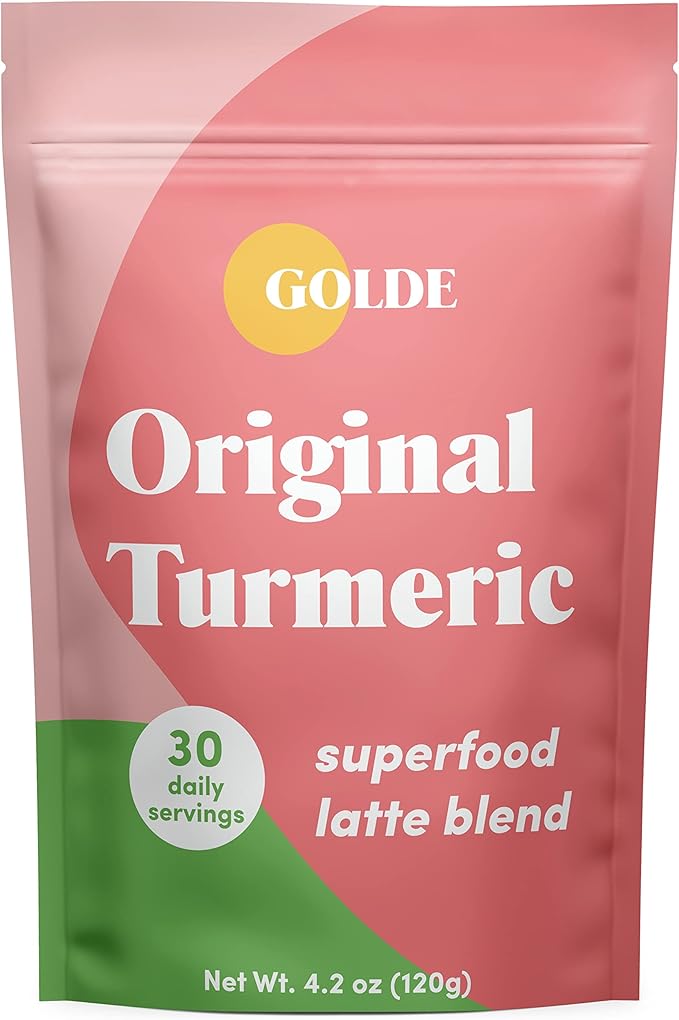 GOLDE - Superfood Latte Blend - Original Turmeric - Plant-Based w/Coconut &amp Ginger - Vegan Keto Sugar-Free - 30 Servings