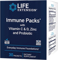 Life Extension - Immune Packs with Vitamin C &amp D Zinc and Probiotic (30 Packs)