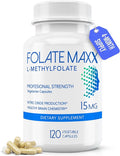 FolateMaxx L-Methylfolate 15mg 120 Capsules – Doctor Formulated Methyl Folate Supplement for Women &amp Men – High Potency 5-MTHF for Energy Mood &amp Focus – Non-GMO Gluten-Free (4-Month Supply)