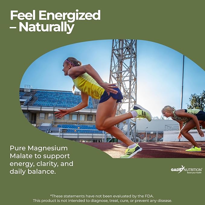 Gade Nutrition Pure Magnesium Malate Powder | Non-GMO Gluten-Free Filler Free Highly Absorbable | USA Made