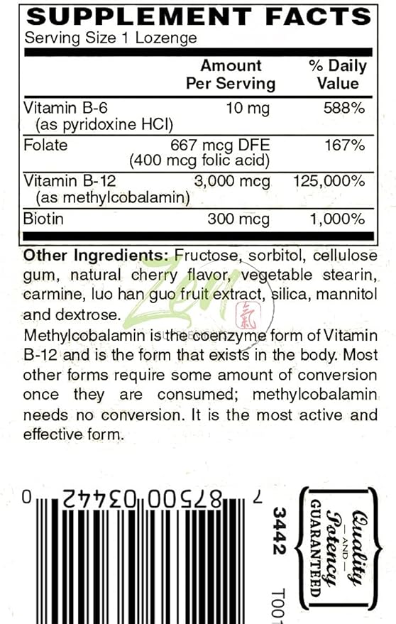 Best Metholated b12 Vitamin &amp B12 with Folic Acid Supplement - with Vitamins B-6 Folic Acid Biotin - Support Cardiovascular Health Healthy Immune System Brain &amp Nerve Function - 100 Lozeng