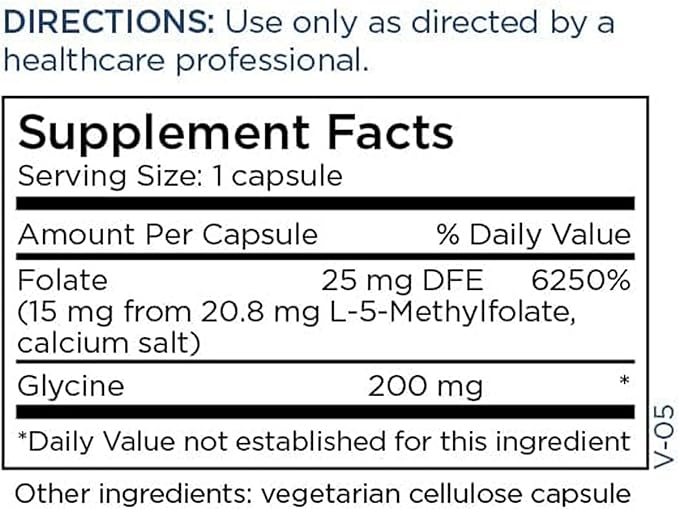 Metabolic Maintenance L-Methylfolate 15 mg - Supports a Healthy Mindset - Active Folate for Methylation Support &amp Biochemical Reactions - Highly Bioavailable - 60 Servings - 60 Capsules