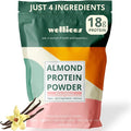 wellious Almond Protein Powder (Vanilla) - 18 Grams of Pure Healthiest Vegan Protein for Women &amp Men - Perfect Gluten-Free Soy-Free &amp Smooth Gut Friendly Protein Powder for Sports Nutrition