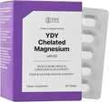 YDY Chelated Magnesium with K2 - Magnesium 200mg Vitamin D3 25mcg K2 100mcg - High Absorption Supports Muscle Bone Nerve Sleep - 60 Tablets