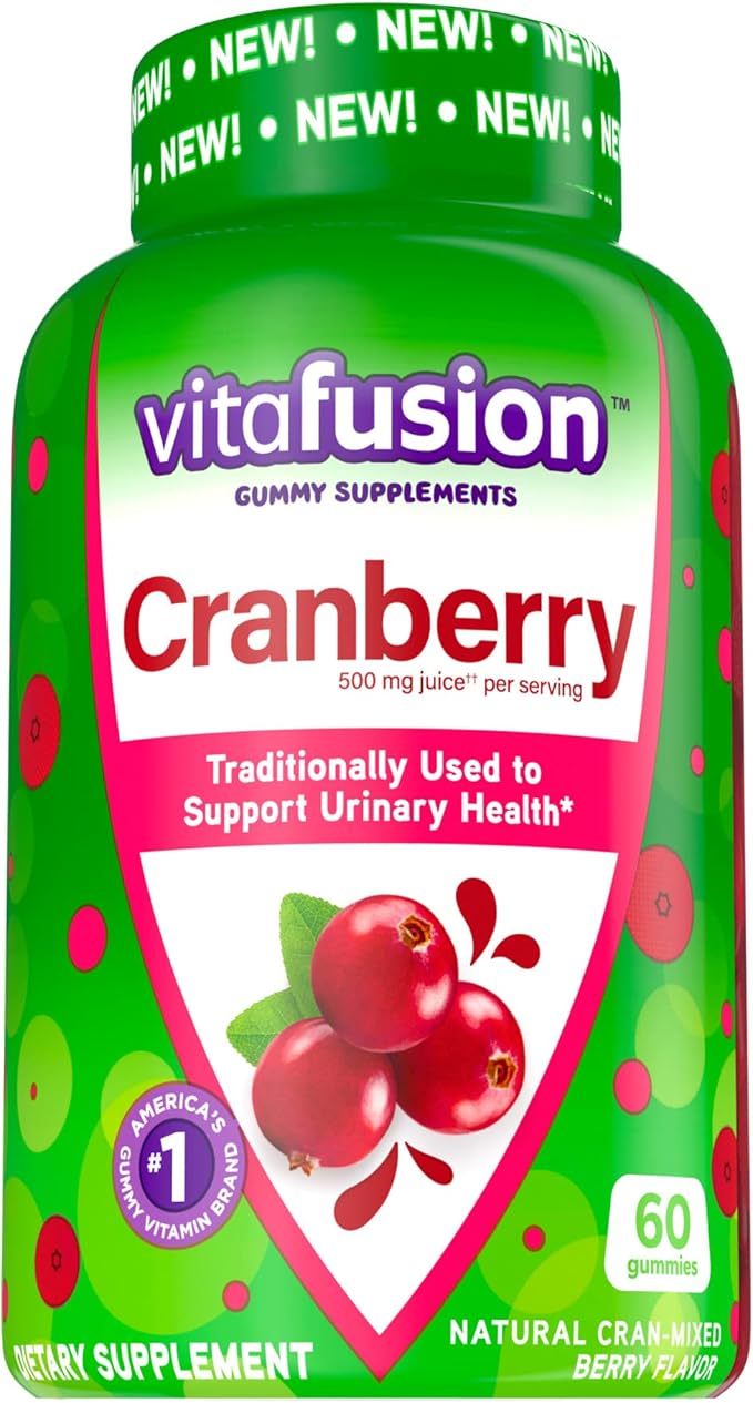 Vitafusion Extra Strength Vitamin B12 Gummy Vitamins Cherry Flavored 90 Count and Cranberry Gummies for Women 60 Count